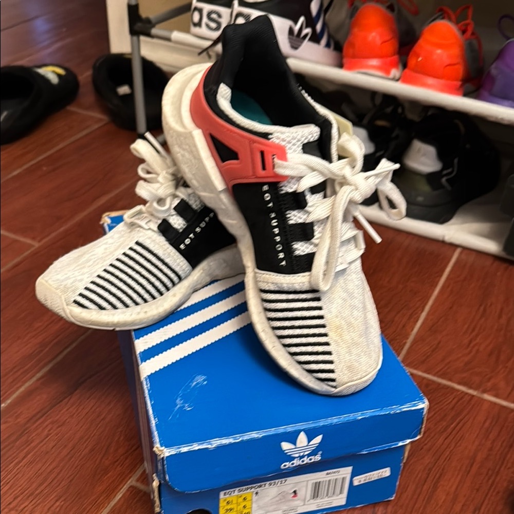 Adidas Kids' White and Black Sneakers